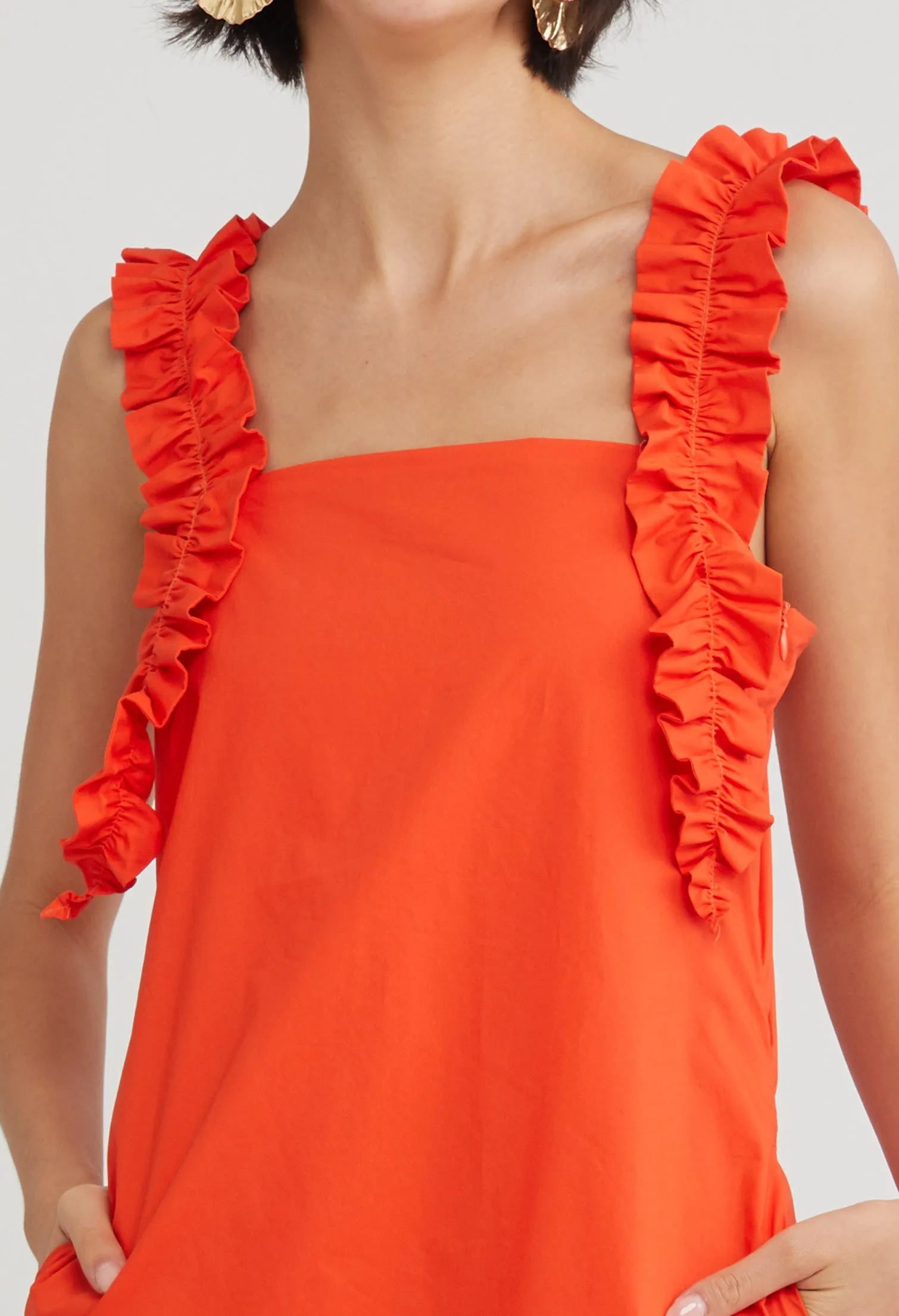 Ruffle Detail Drop Waist Dress