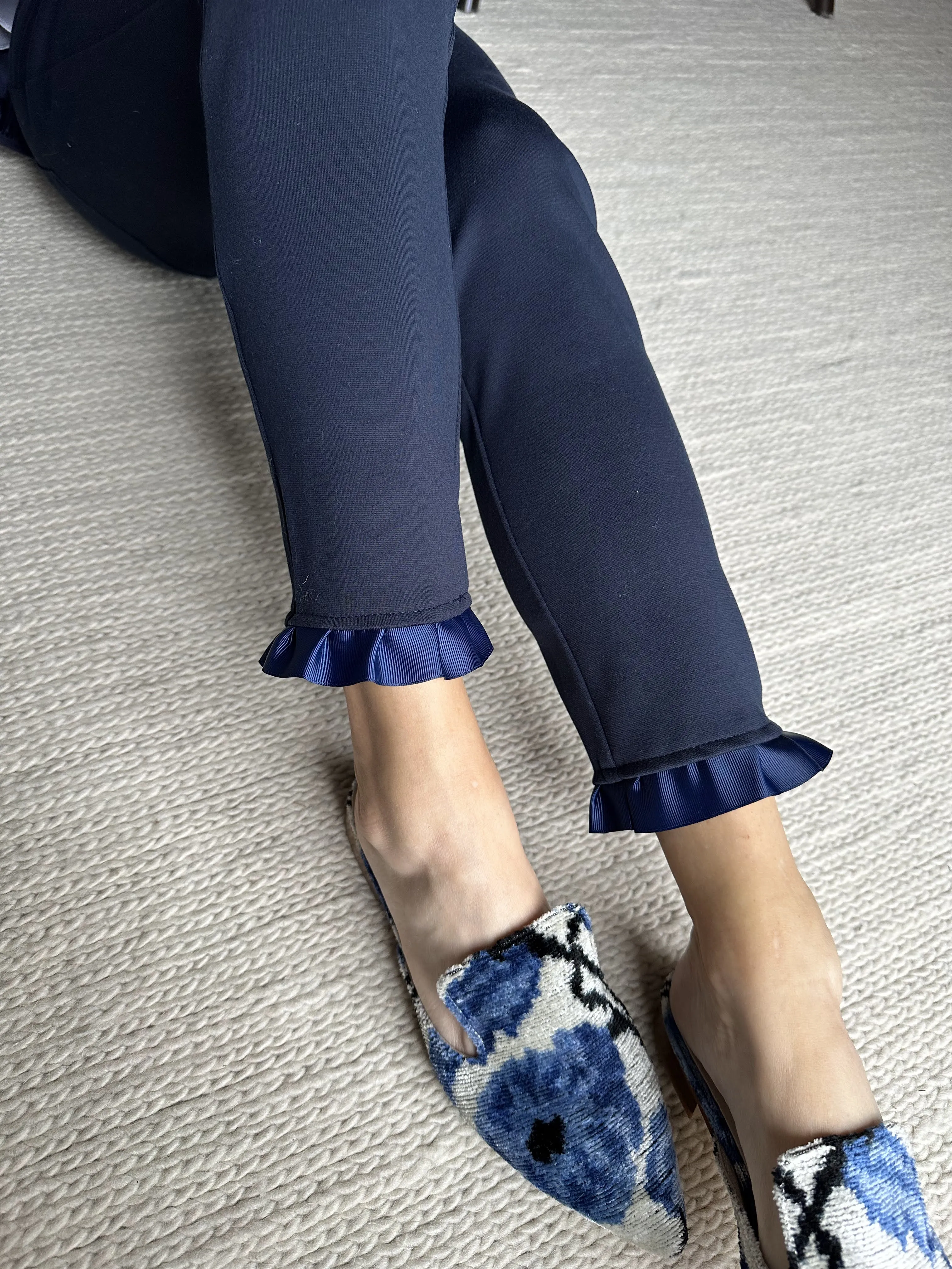 Sabrina Ankle Pants - Navy w Navy Ribbon