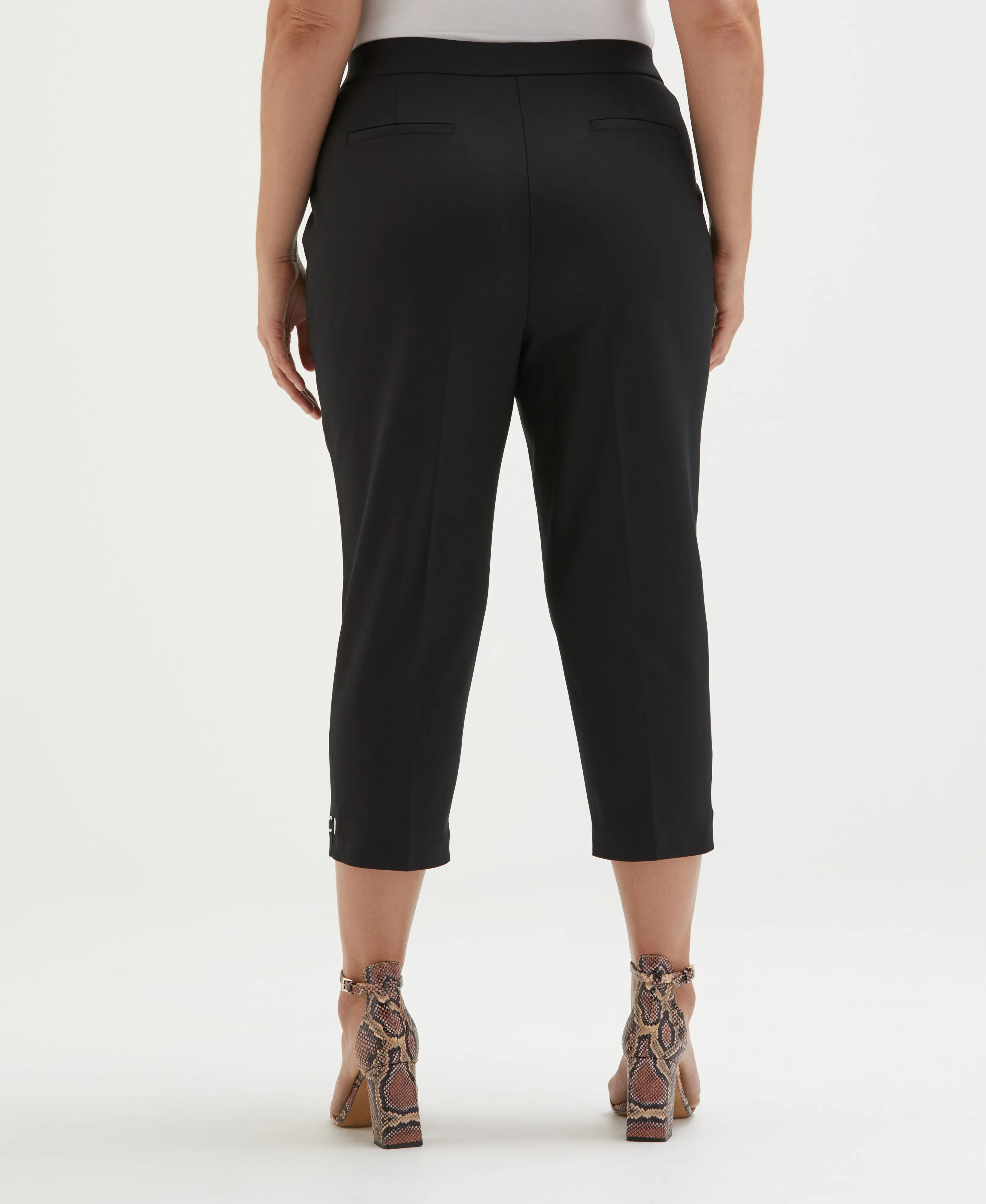 Satin Twill Capri With Grommets