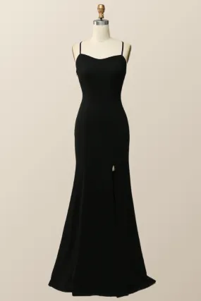 Simply Black Mermaid Long Dress with Slit