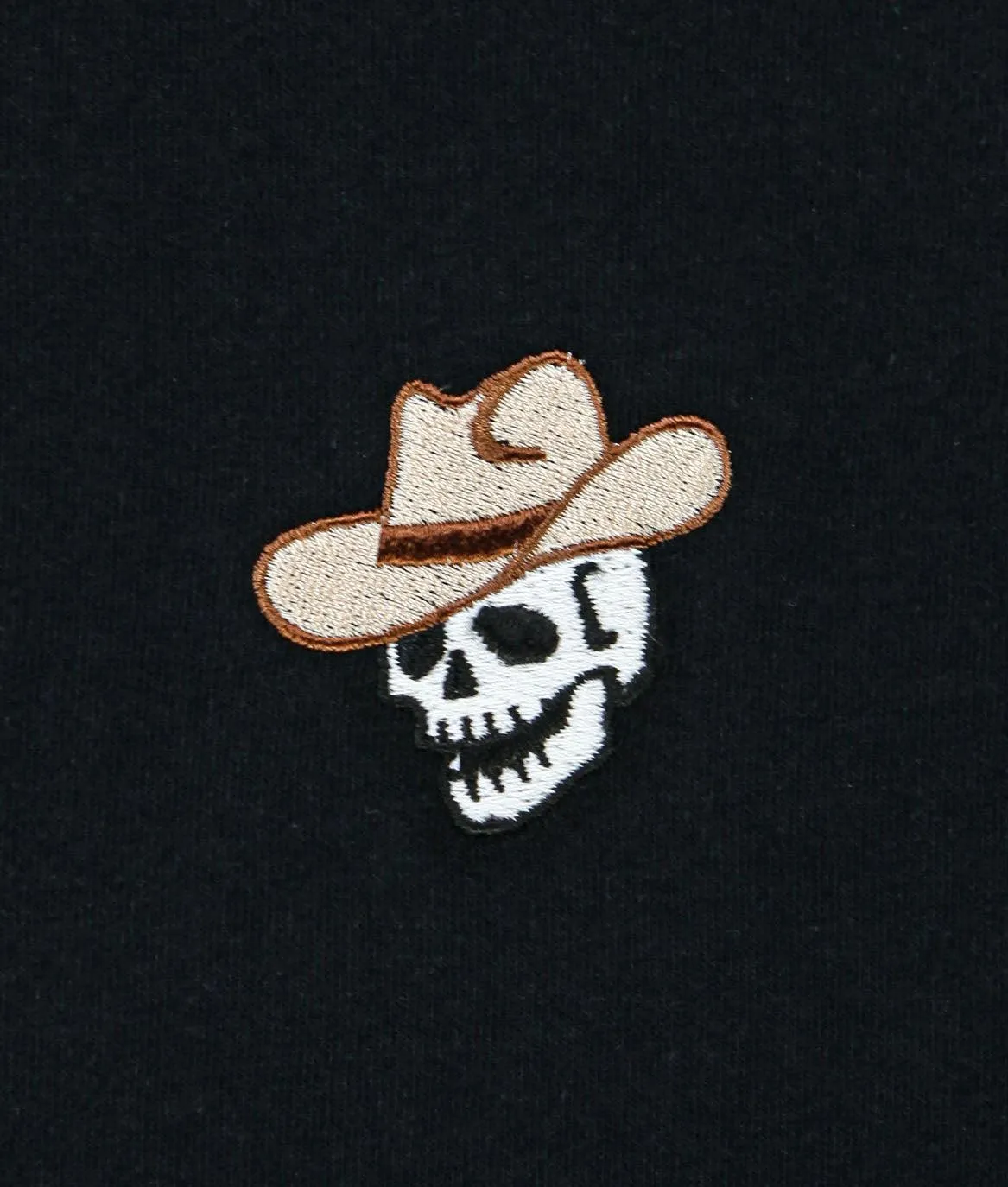 Skull Cowboy Embroidered Mens T-Shirt