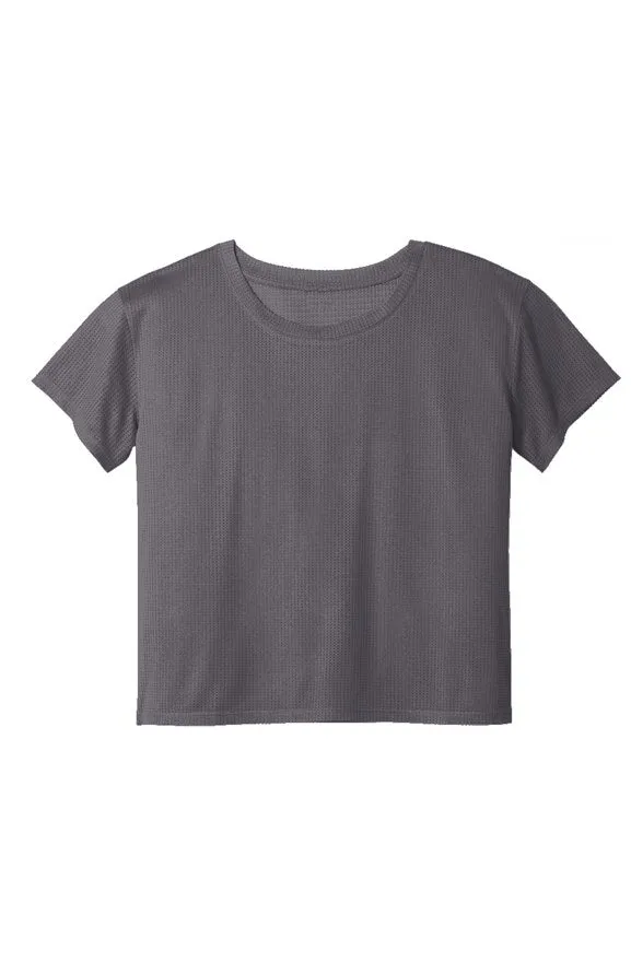 SMF Dark Grey Feminine Draft Crop Tee