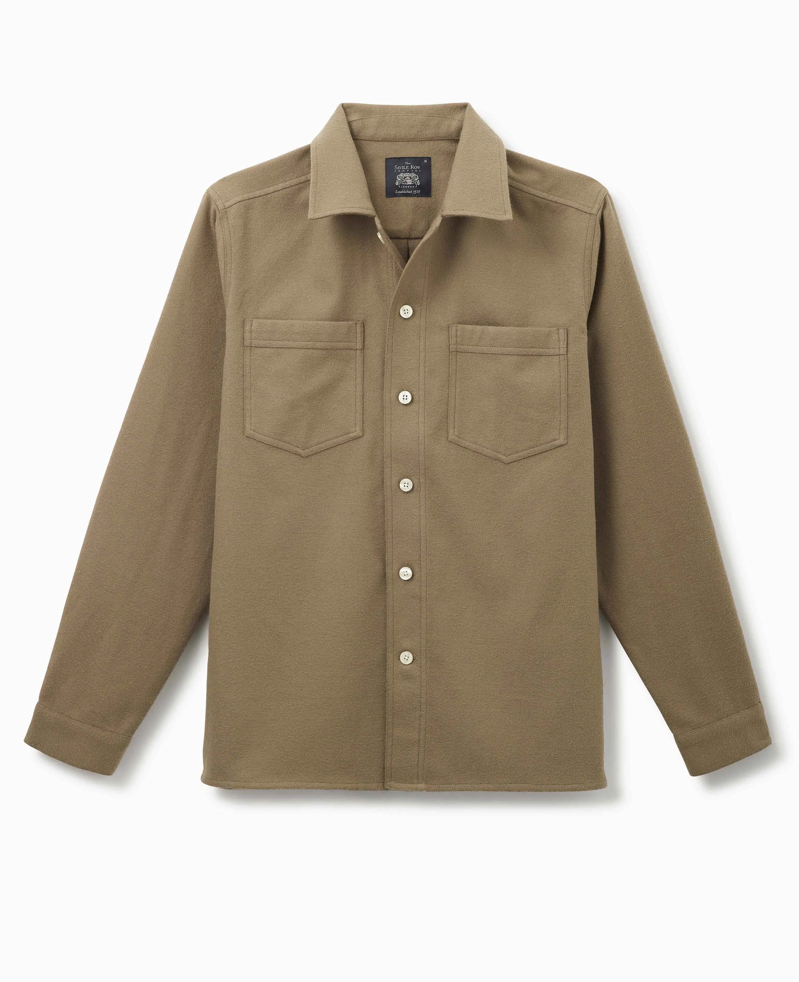 Tan Brushed Cotton Overshirt