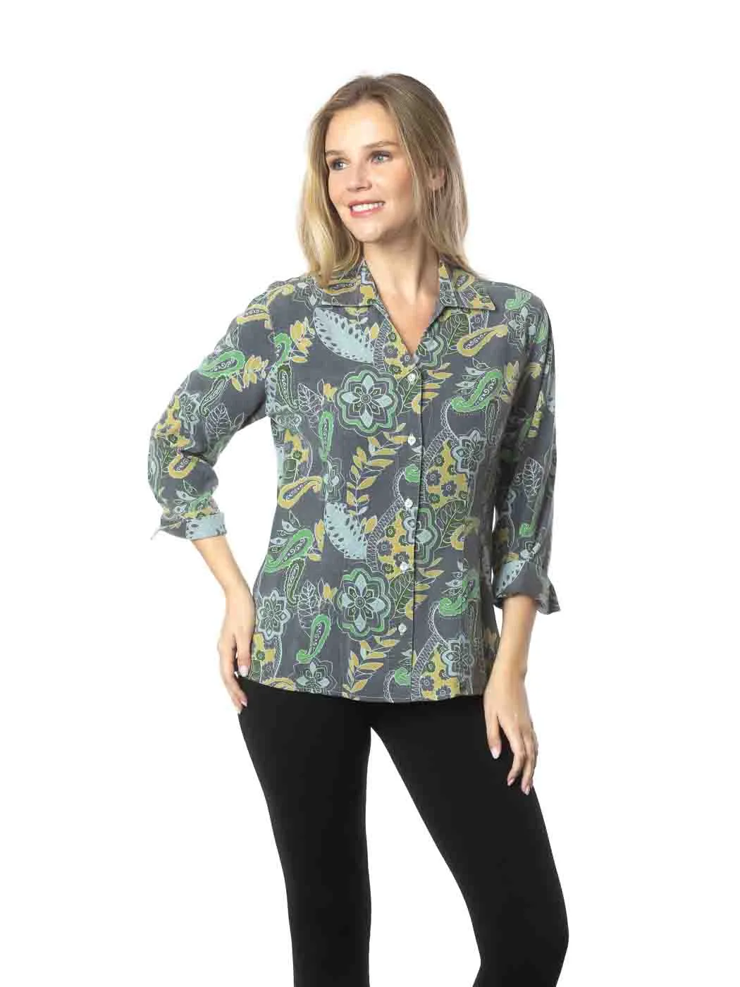 Tianello TENCEL™ "Sea Grass" Print "Suzy" Blouse