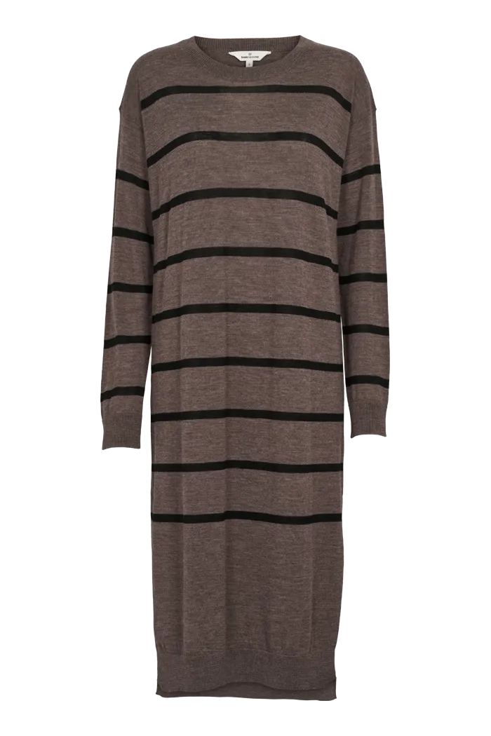 Vera Long Dress - Brown Melange / Black