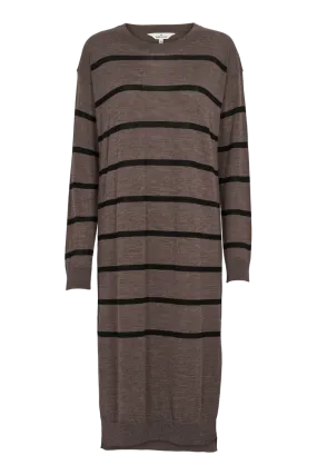 Vera Long Dress - Brown Melange / Black