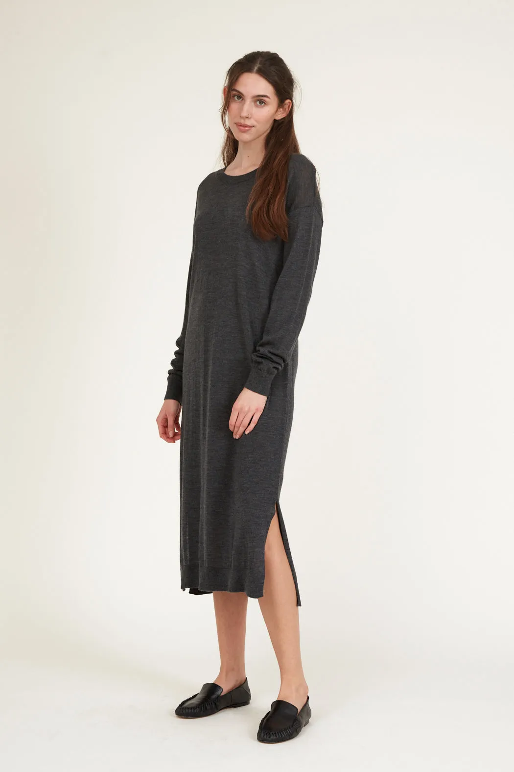 Vera Long Dress - Dark Grey Mel.