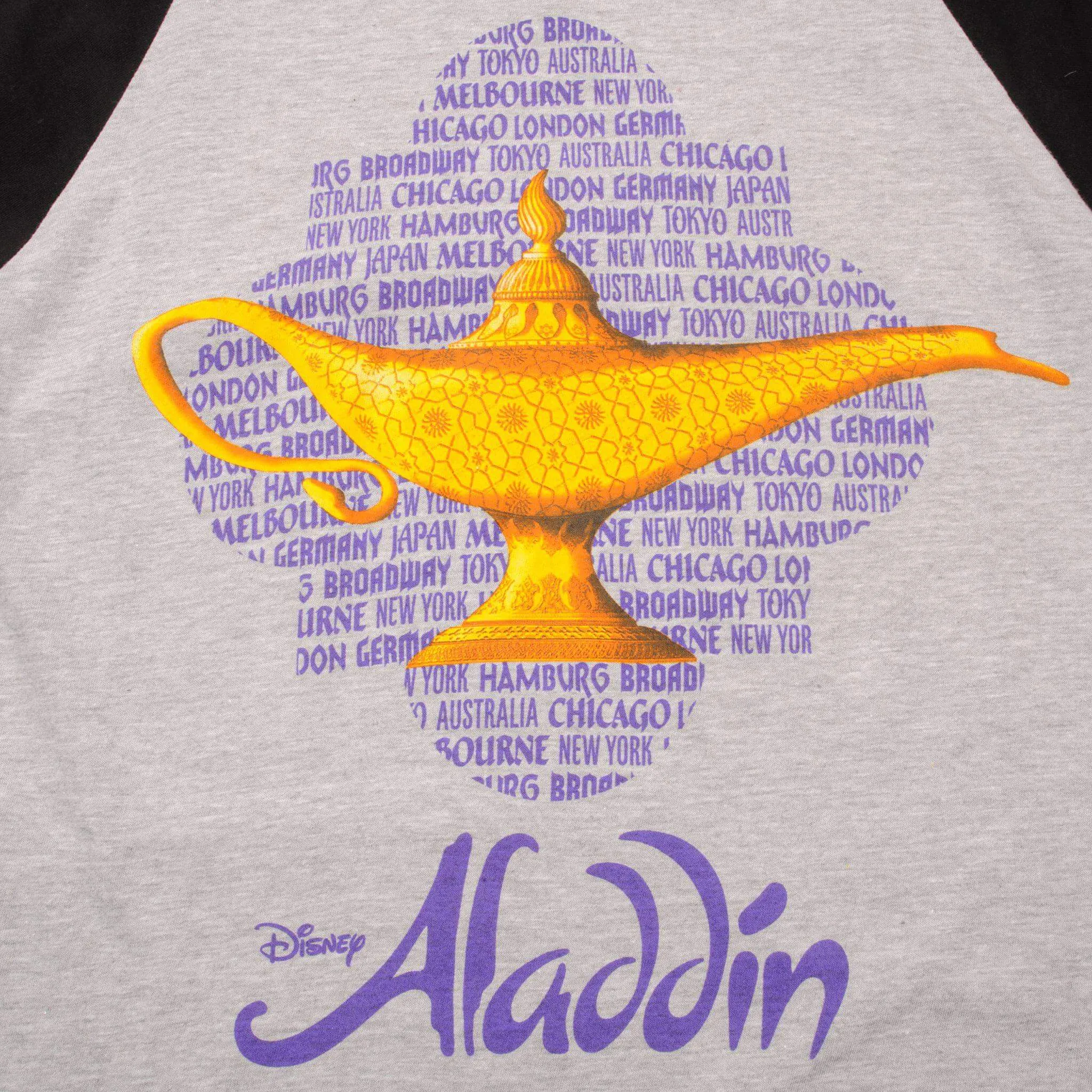 VINTAGE DISNEY ALADDIN RAGLAN TEE SHIRT 90'S SIZE MEDIUM