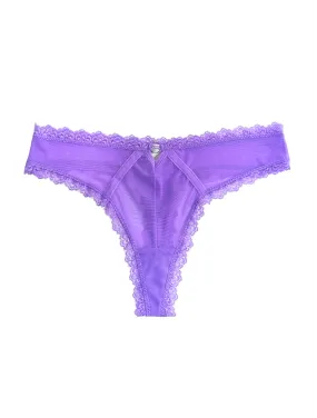 Violet Petal Mesh Thong