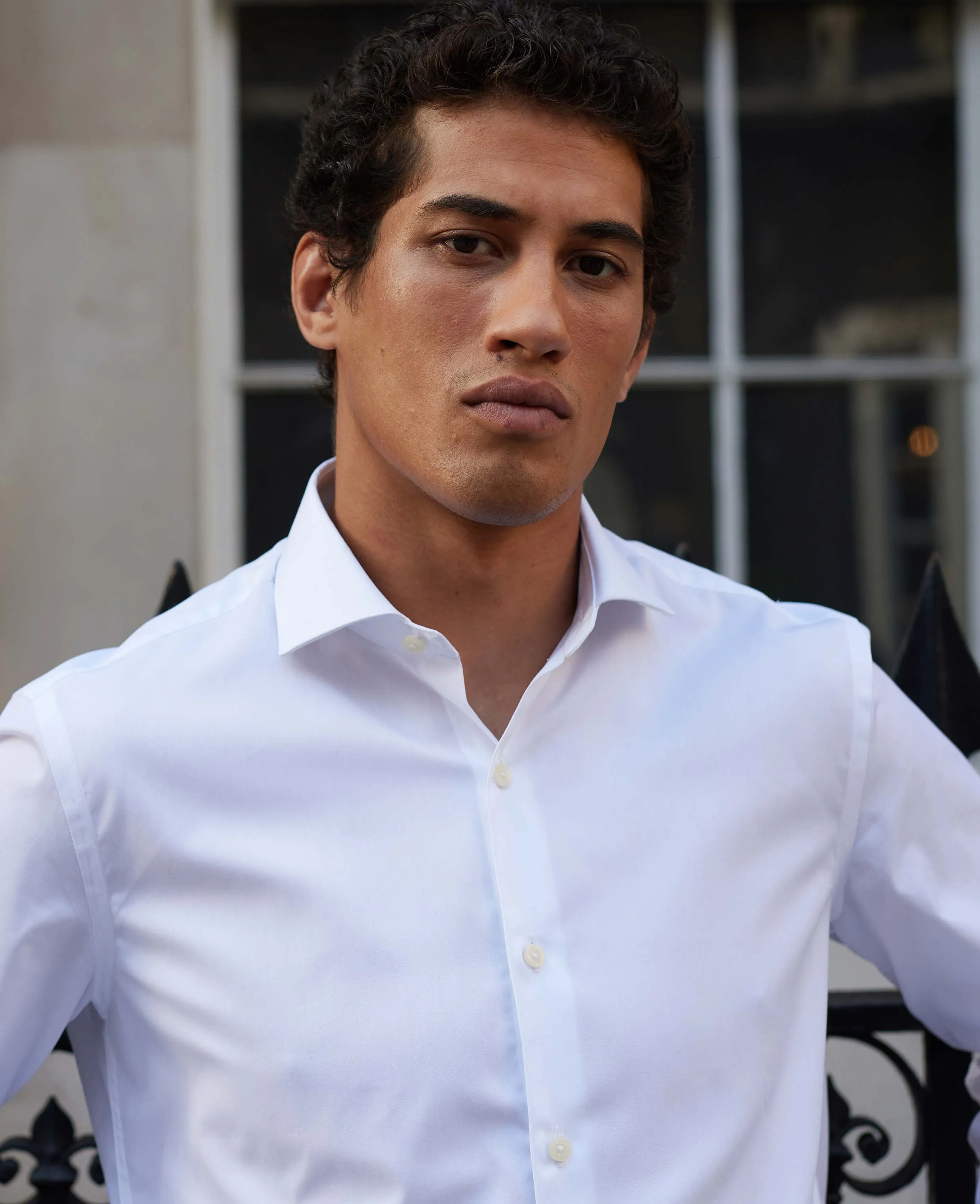 White Poplin Extra Slim Fit Shirt - Single or Double Cuff