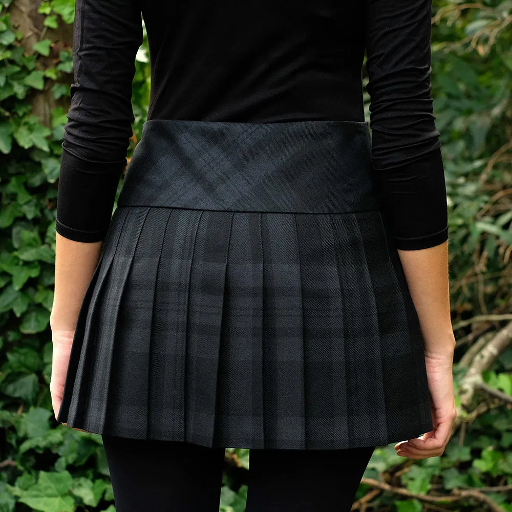 Women’s Mini Hip Kilt in Black Spirit Tartan