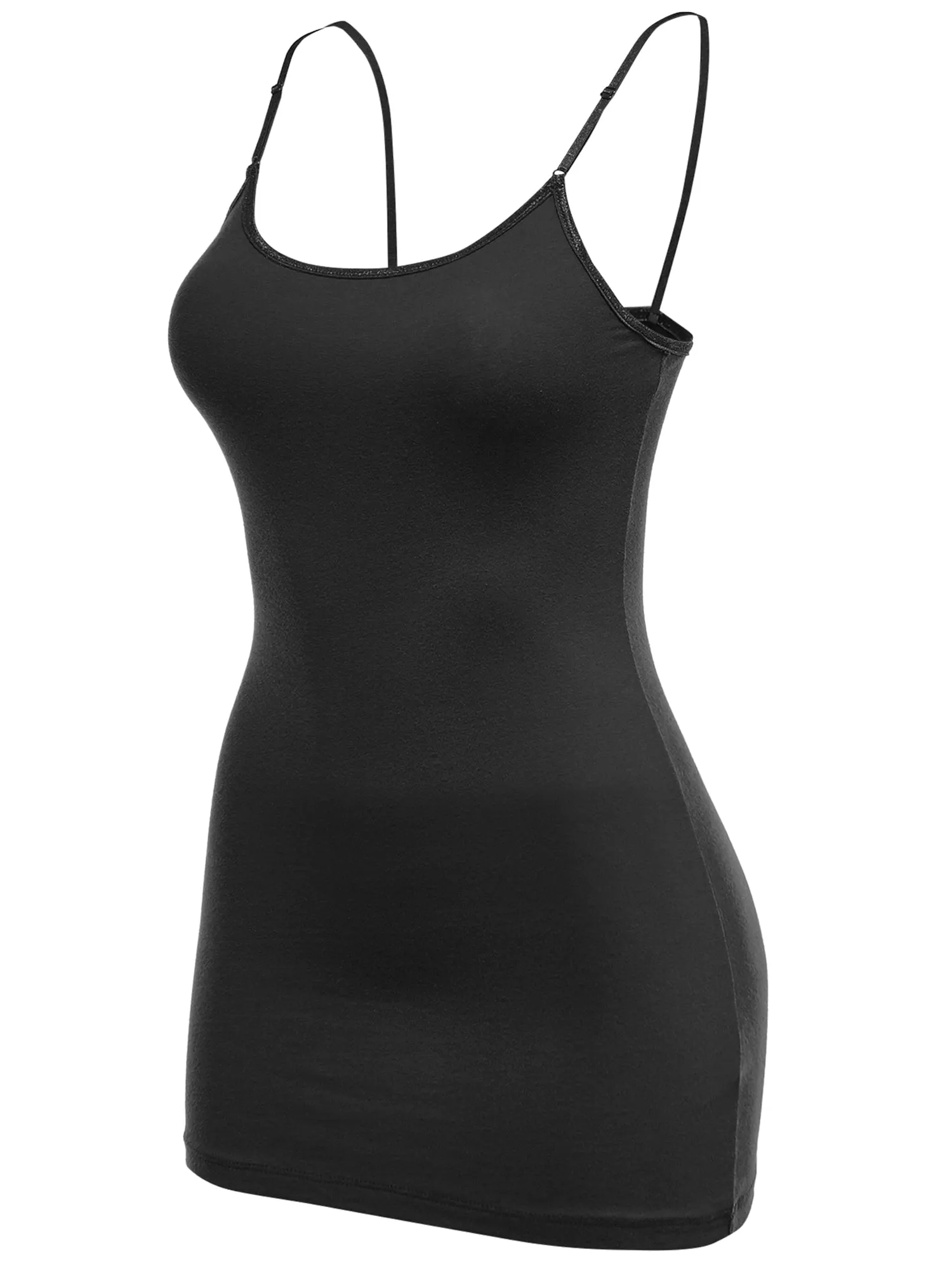 Women's Solid Longline Cami Adjustable Spaghetti top (FWT1013)