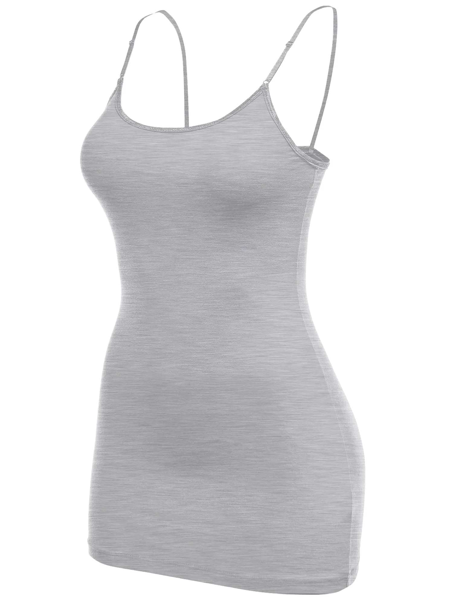 Women's Solid Longline Cami Adjustable Spaghetti top (FWT1013)