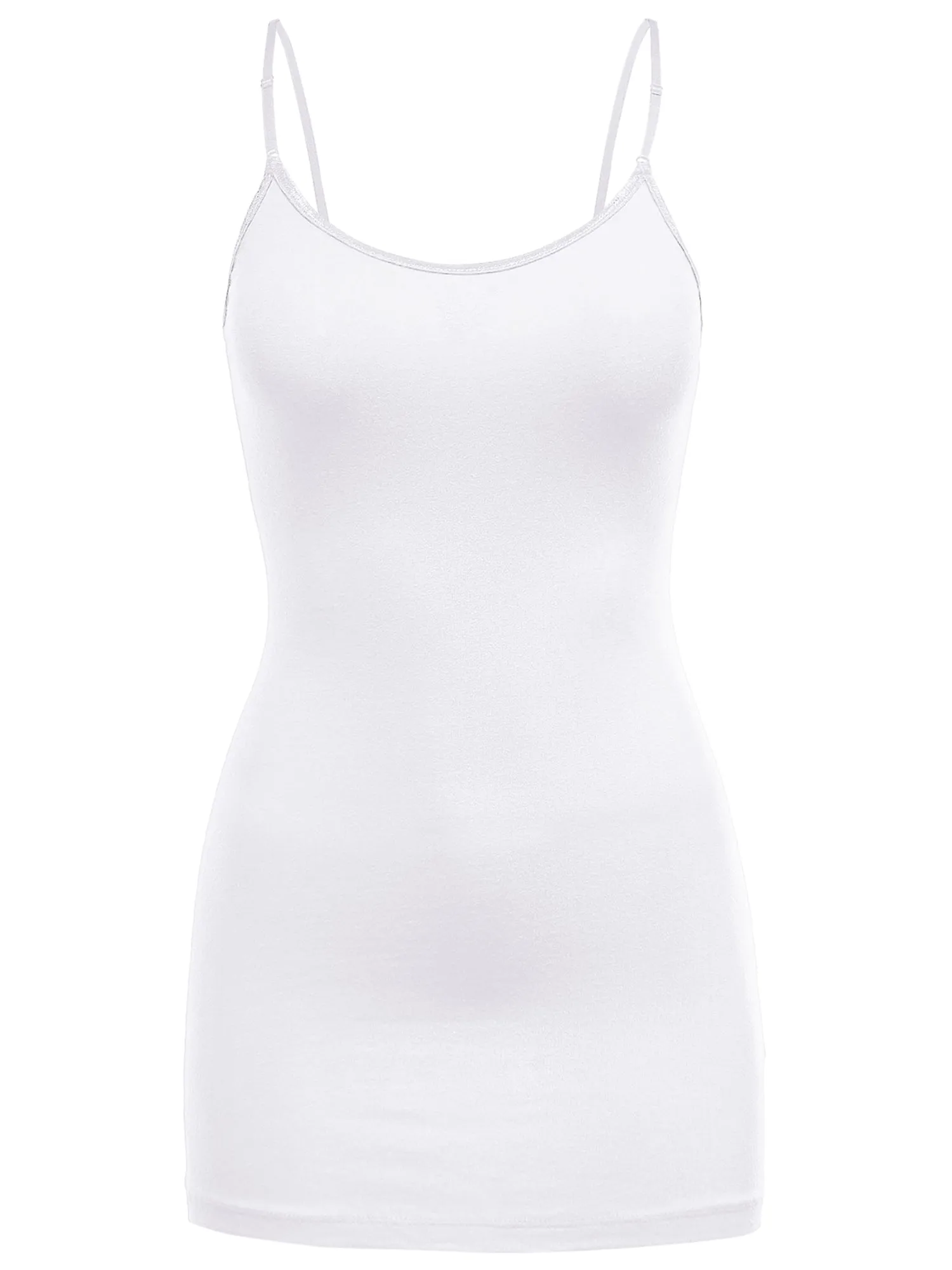 Women's Solid Longline Cami Adjustable Spaghetti top (FWT1013)