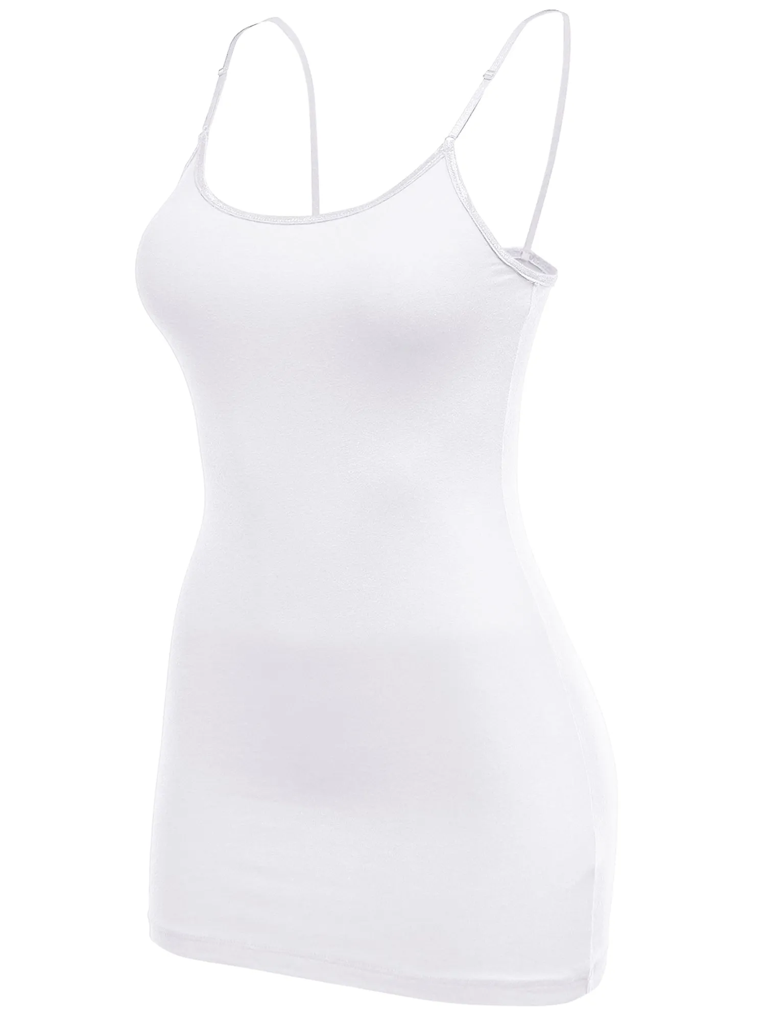 Women's Solid Longline Cami Adjustable Spaghetti top (FWT1013)